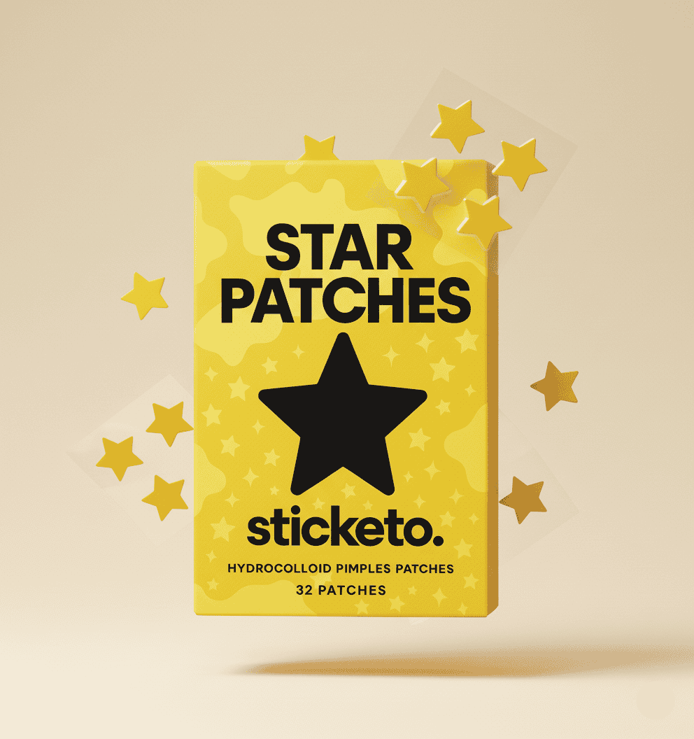 Parches hidrocoloides Sticketo en forma de estrellas amarillas (32 unidades)