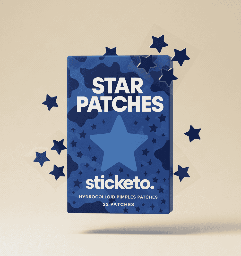 Parches hidrocoloides Sticketo en forma de estrellas azules (32 unidades)