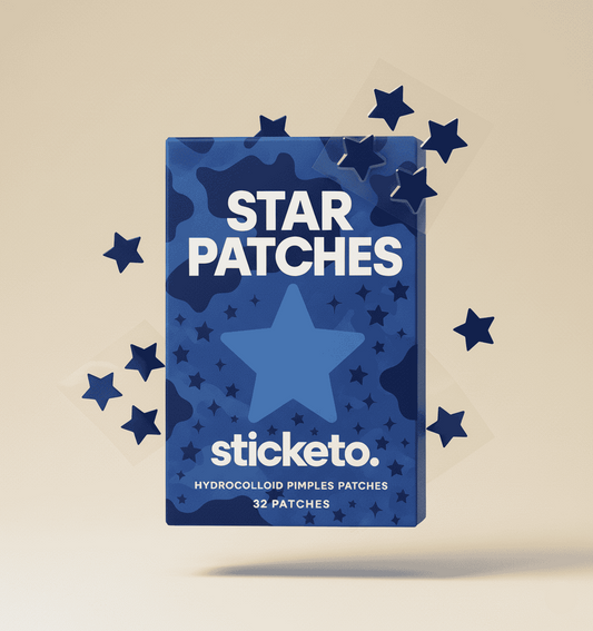 Parches hidrocoloides Sticketo en forma de estrellas azules (32 unidades)
