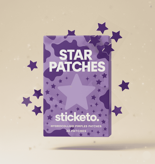 Parches hidrocoloides Sticketo en forma de estrellas lilas (32 unidades)