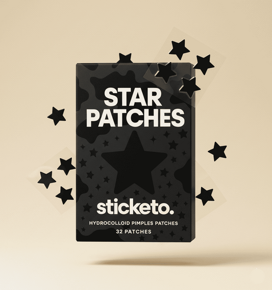 Parches hidrocoloides Sticketo en forma de estrellas negras (32 unidades)