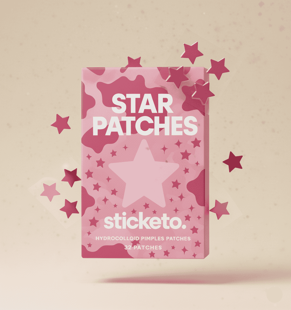 Parches hidrocoloides Sticketo en forma de estrellas rosas (32 unidades)